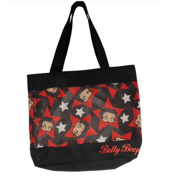 Betty Boop Women's Black Red White Handbag Tote Bag - Picture 2 of 8